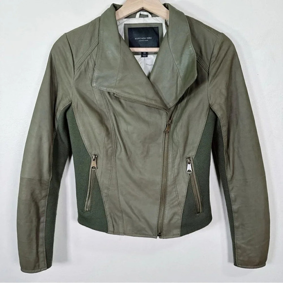 Andrew Marc New York Xsmall  Women's Lightweight Asymmetrical Leather Jacket - Picture 4 of 16